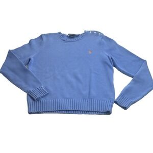 100% cotton Ralph Lauren button shoulder sweater Coastal Grandma size XL